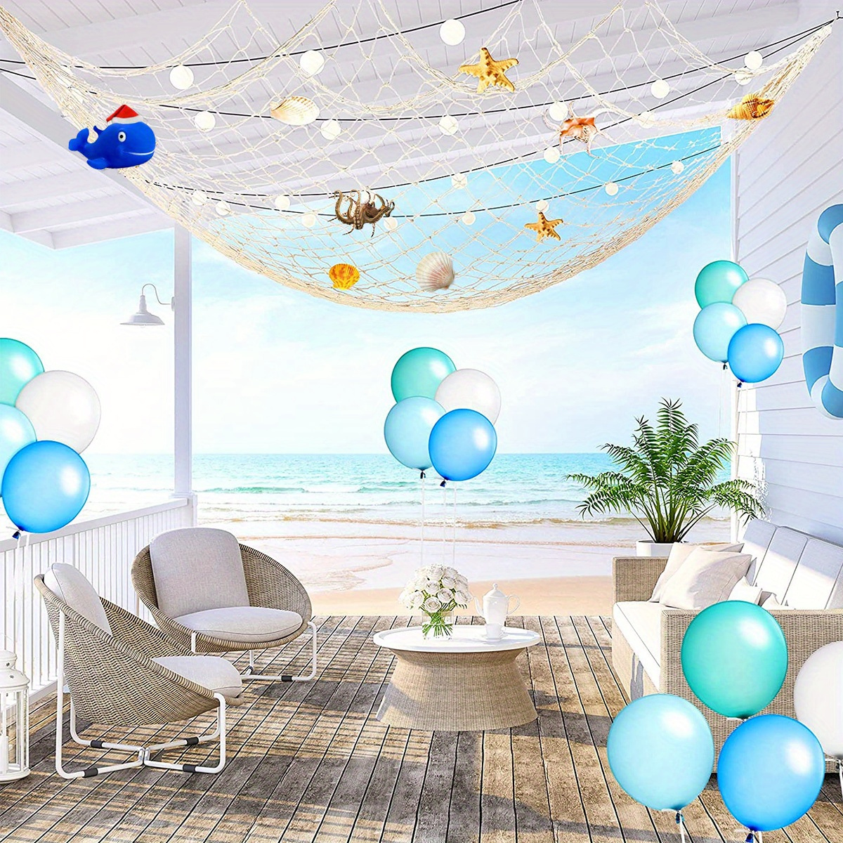 Cotton Fishing Net Ocean Theme Party Decoration Hawaii Beach - Temu  Mauritius