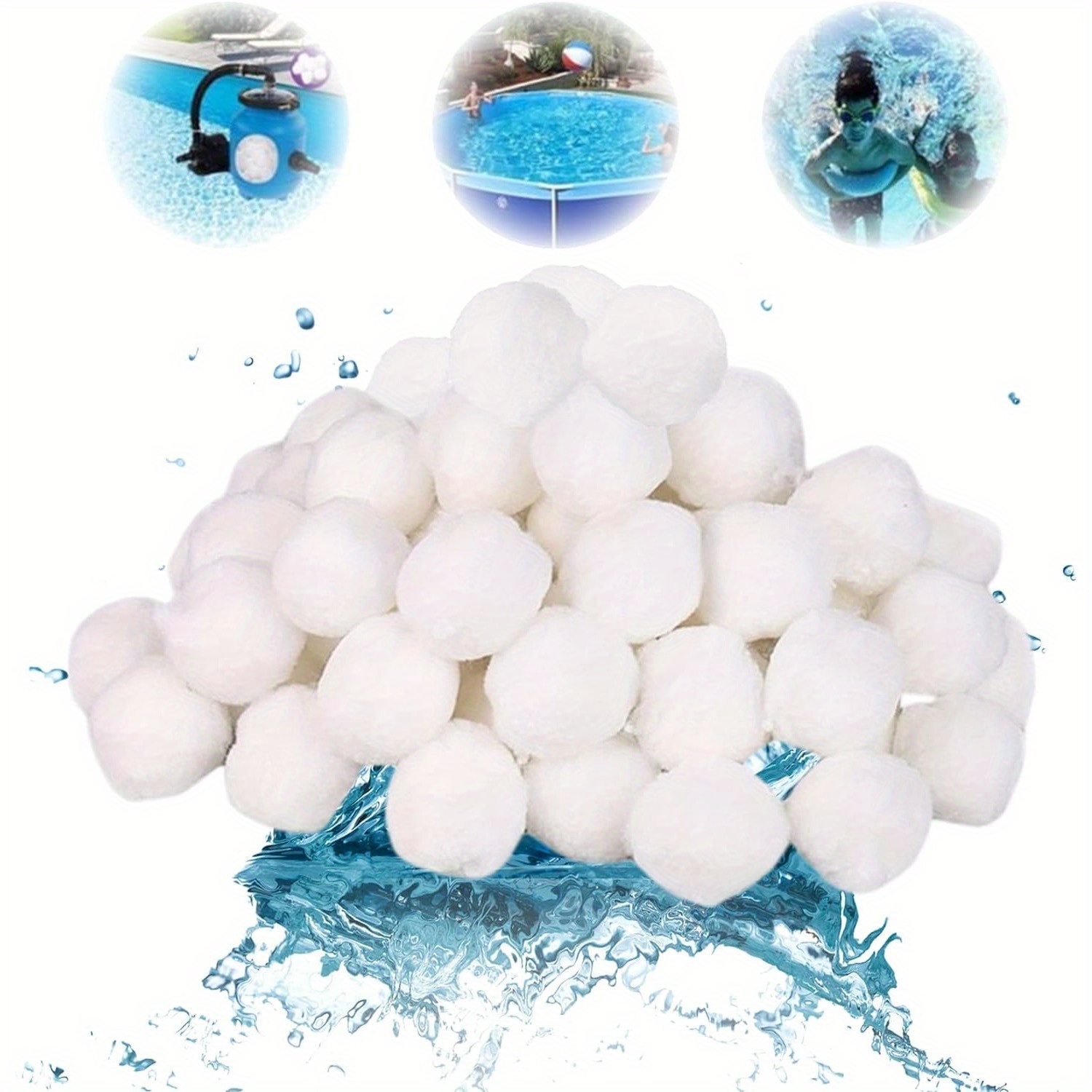 

1 Pack, Pool Filter Ball, A Reusable Alternative To Traditional Sand Filters, These Innovative Filter Balls Are Designed To Replace 50 Lbs Of Pool Filter Sand For Garden Swimming Pool