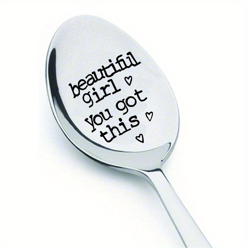 

Inspirational ', ' Engraved Stainless Spoon - Perfect Best Friend Gift For Encouragement & Strength, Strong, Laser Engraved