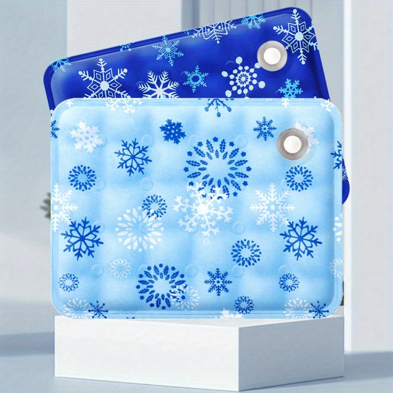 

1pc Pet Cooling Mat, Snowflake Pattern Dog Cool Bed Mat Ice Cushion, Water Injection Dog Sleeping Mat