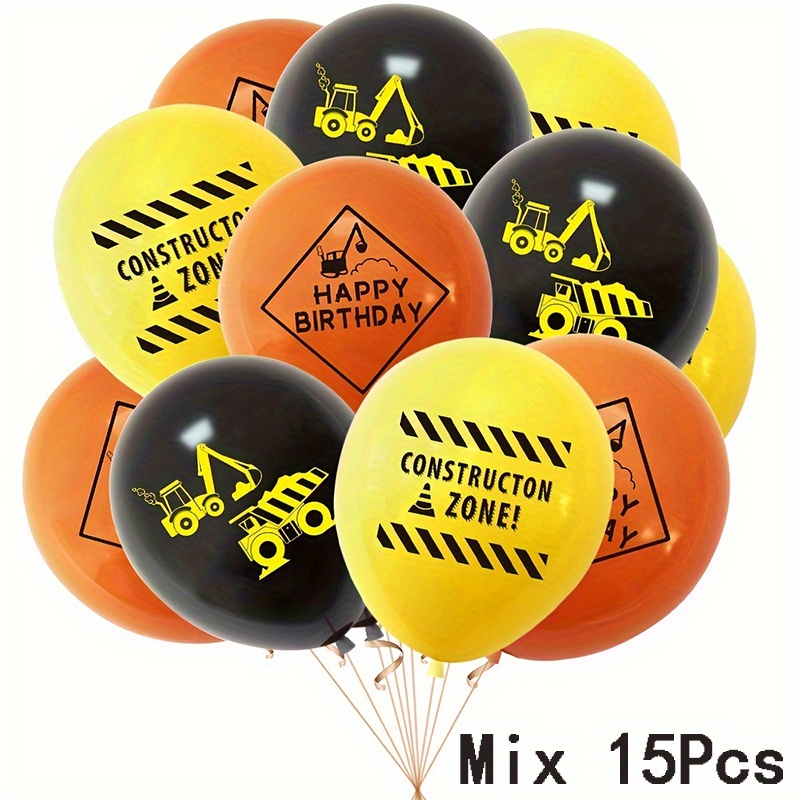 

15pcs Construction Theme Truck Excavator Latex Balloons For Wedding Birthday Anniversary Graduation Party Decorations Supplies