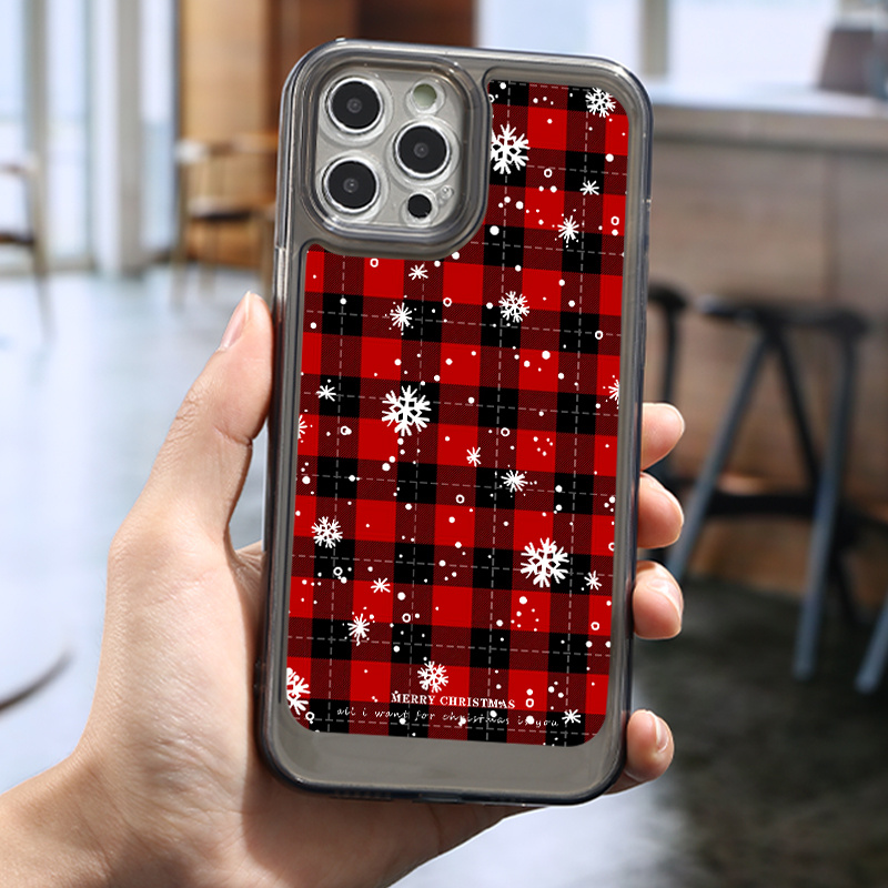 Luxury Christmas Snowflake Phone Case for iPhone 11 12 13 14 15 Pro Max  for X XS Max XR Plus 7P 8P XG7 Cell Shockproof Silicone Soft Case
