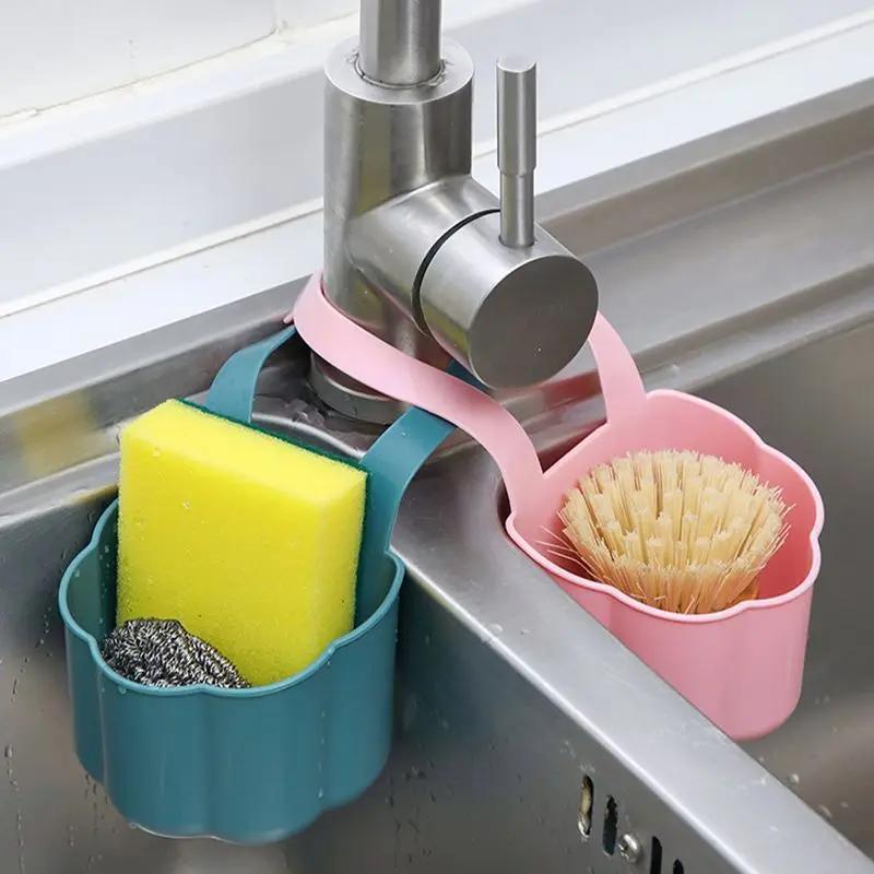 

Rv Kitchen Sink Drain Rack Soap Sponge Holder Hanging Storage Basket For Bathroom Adjustable Faucet Holder Kitchen Accessories