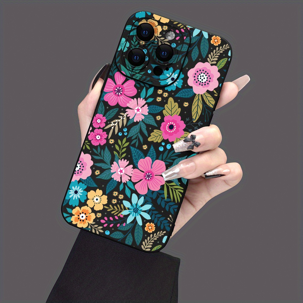

Floral Pattern Mobile Phone Case Full-body Protection Shockproof Tpu Soft Rubber Case Color: Transparent White Black For Men Women For Iphone 15 14 13 12 11 Xs Xr X 7 8 Mini Plus Pro Max Se