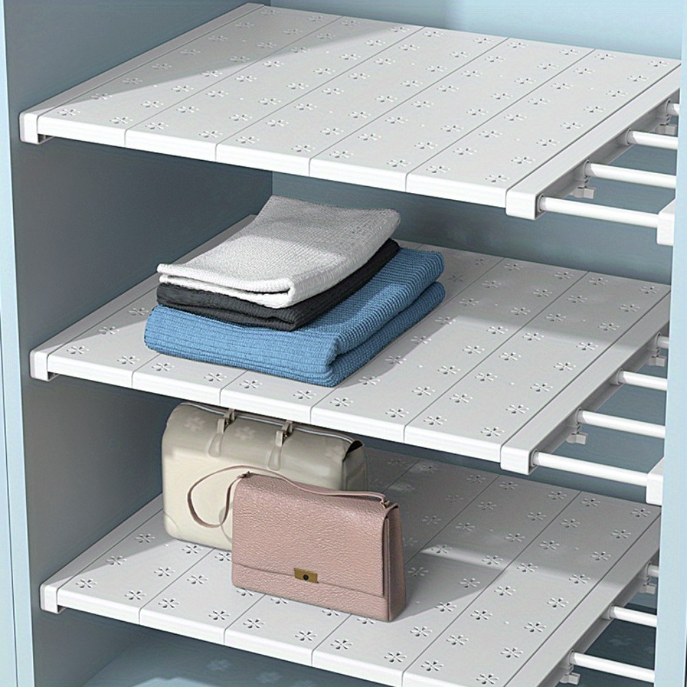 

Expandable Storage Rack - Versatile, Space-saving Organizer For Wardrobe & Home | Adjustable, Easy-to-install Shelf