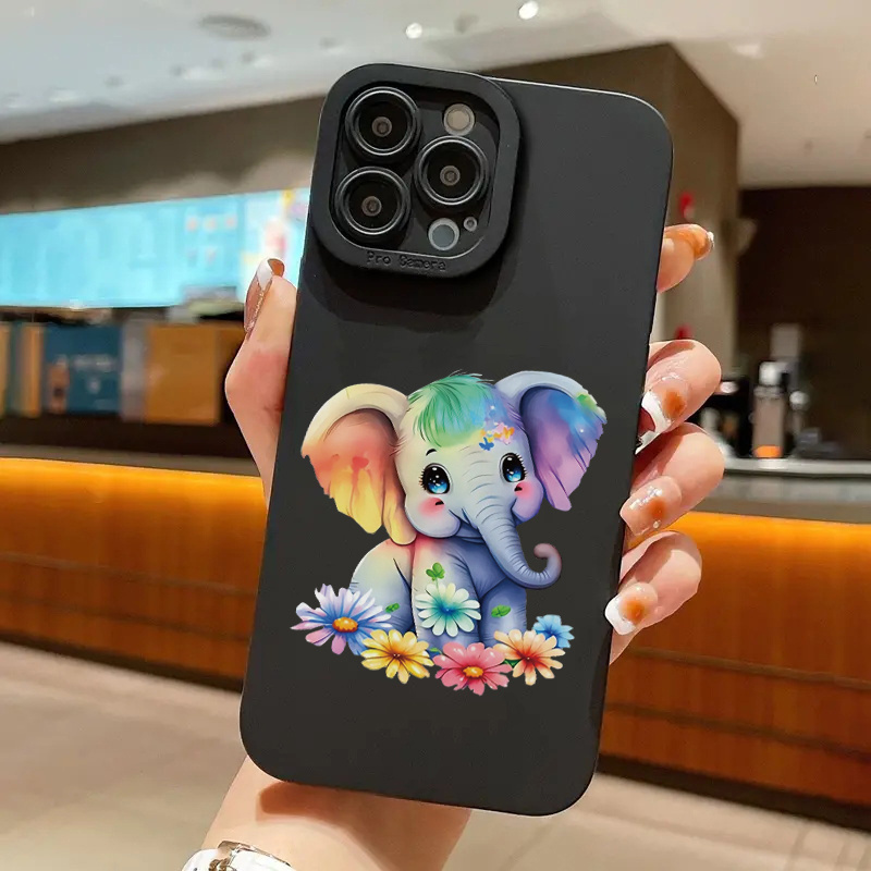 

A Colorful Elephant Pattern Mobile Phone Case Full-body Protective Shockproof Tpu Soft Rubber Case For Men Women For Iphone 14/13/12/11/xs/xr/x/7/8/mini/plus/pro Max/s