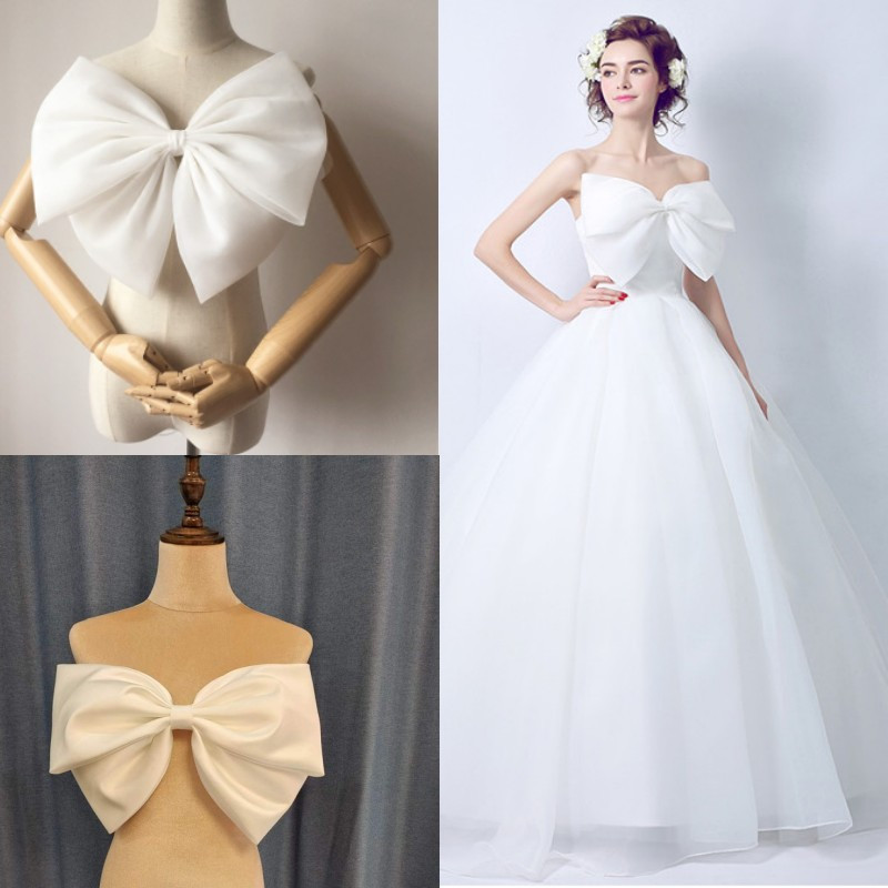large satin organza bowknot bridal accessory removable - Temu