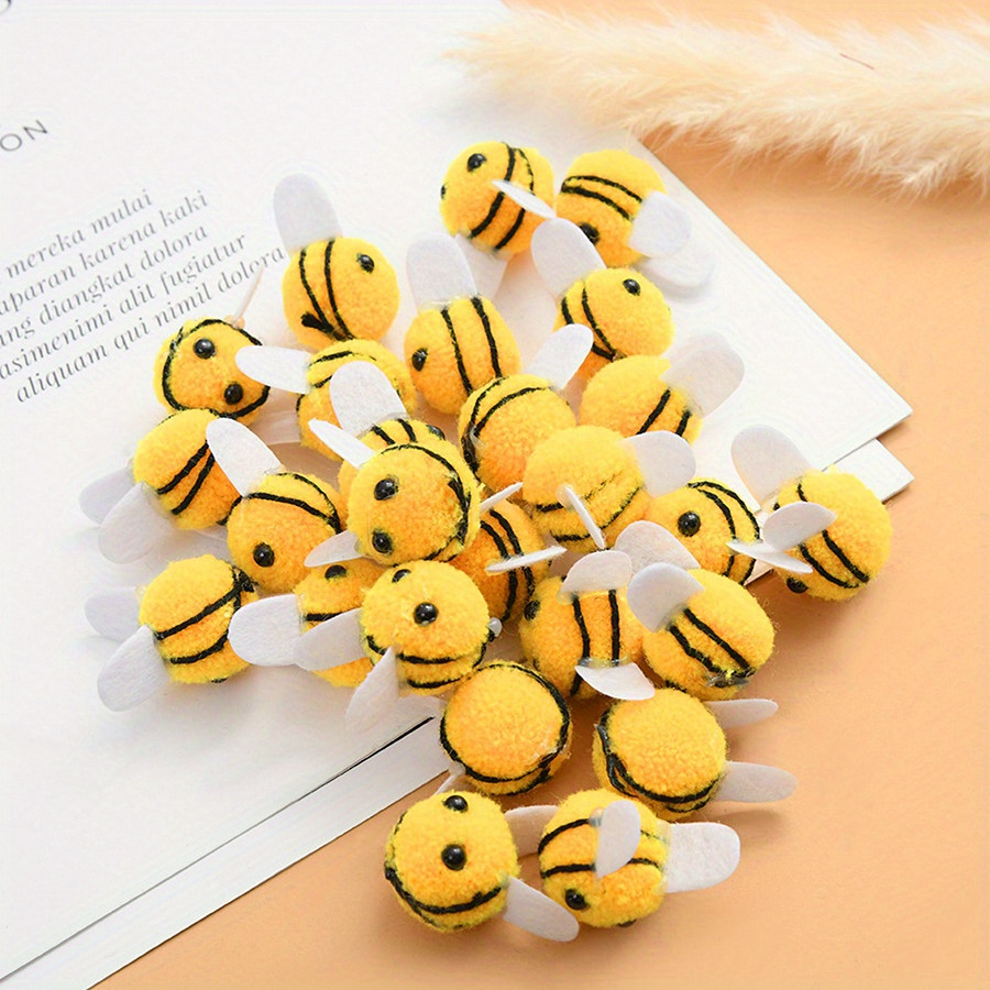 

50pcs/set Felt Handmade Diy Bee Festival Plush Animal 3d Three-dimensional Clothing Accessories Craft Home Decoration Halloween Gift