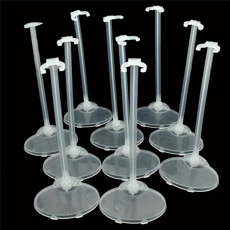 

10pcs Transparent Stand Support For Dolls, Clear Toy Figure Display Holders