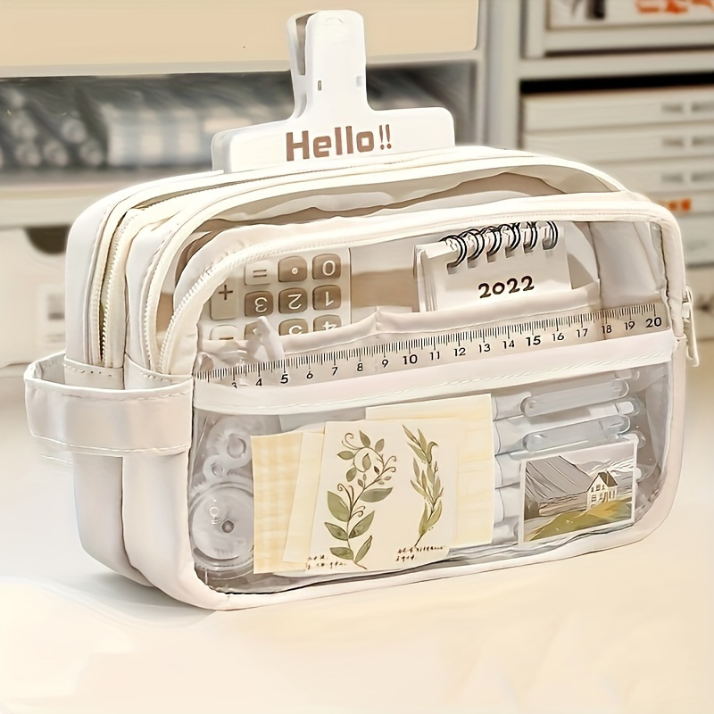 

Large Capacity Pencil Case With Clasp Closure - Office, School, Or Travel - Waterproof And Stylish