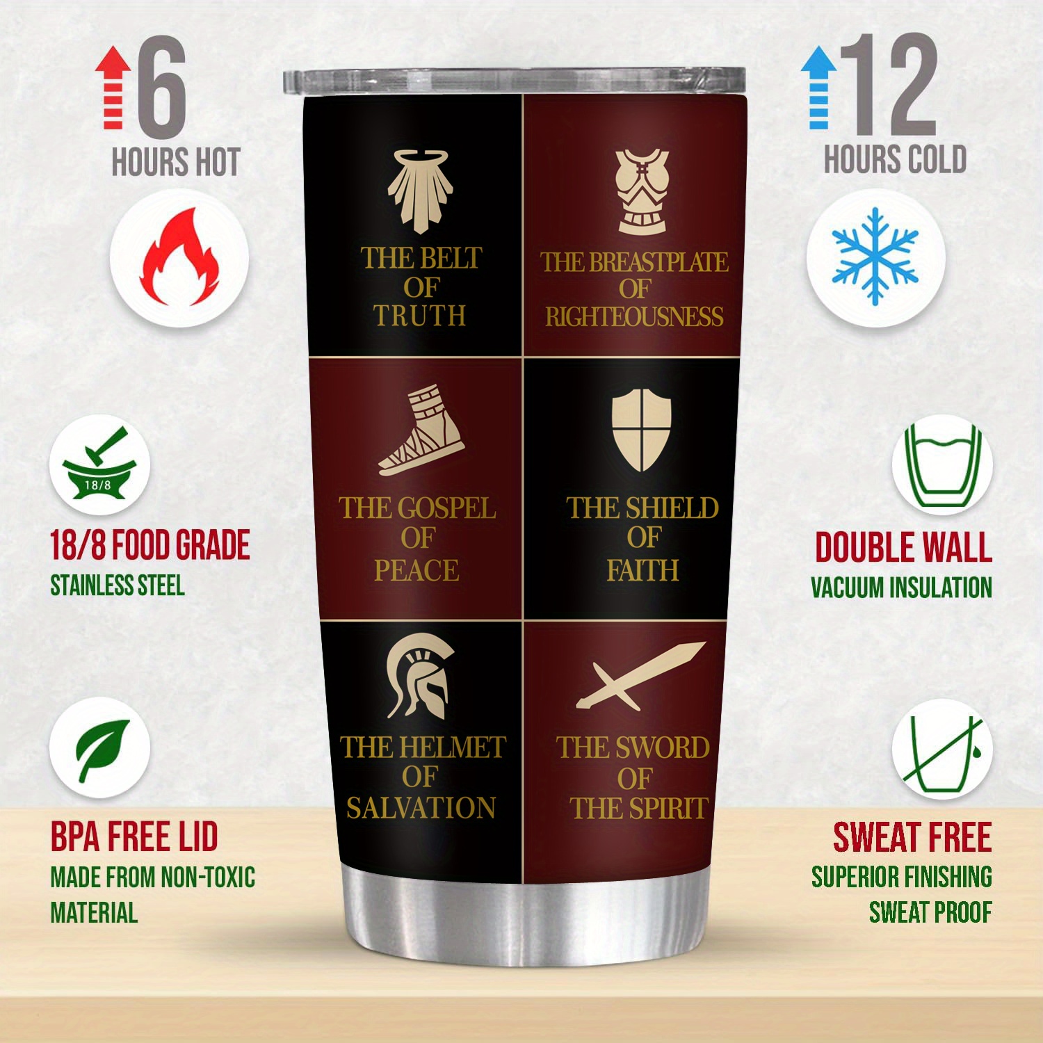 1pc gifts for men women religious gifts ideas fathers day christmas gifts birthday gifts for men gifts coffee mug of god stainless steel tumbler 20oz details 0