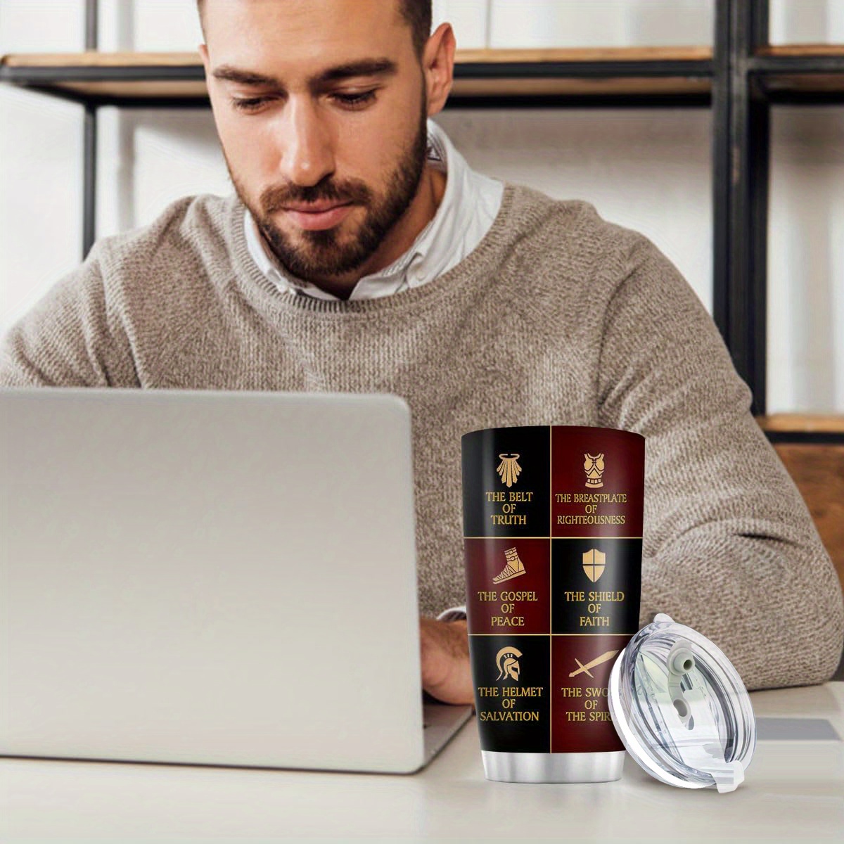 1pc gifts for men women religious gifts ideas fathers day christmas gifts birthday gifts for men gifts coffee mug of god stainless steel tumbler 20oz details 6