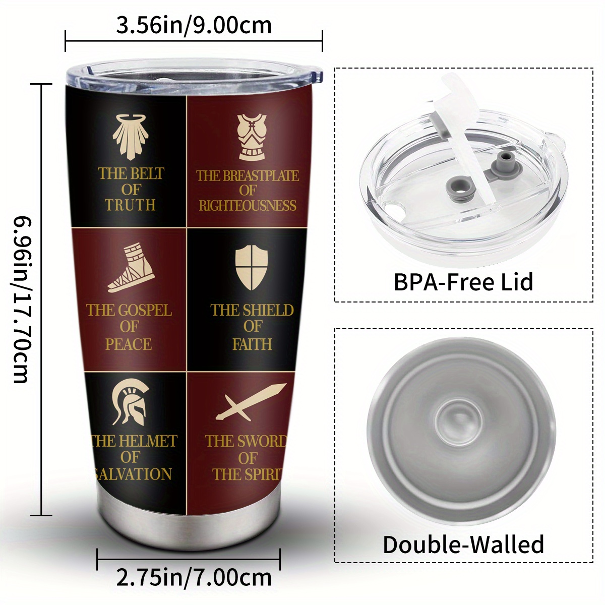 1pc gifts for men women religious gifts ideas fathers day christmas gifts birthday gifts for men gifts coffee mug of god stainless steel tumbler 20oz details 2