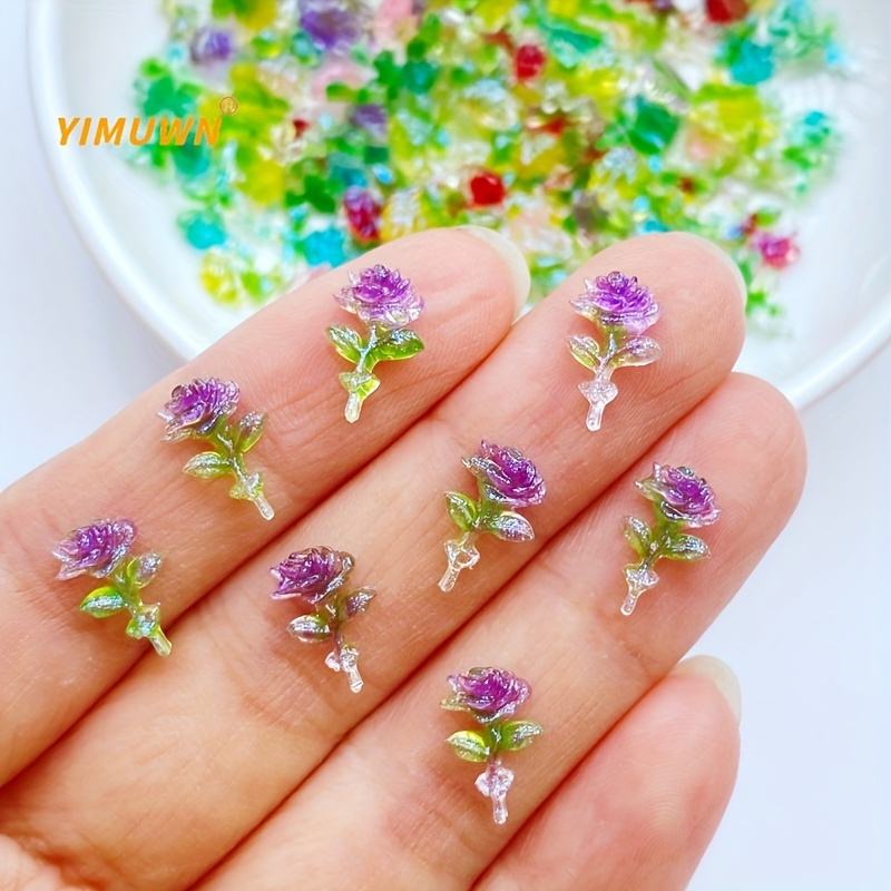 

50pcs Cute Mini 7*11mm Shiny Roses Flat Back Resin Scrapbooking Diy Jewelry Craft Decoration Accessories