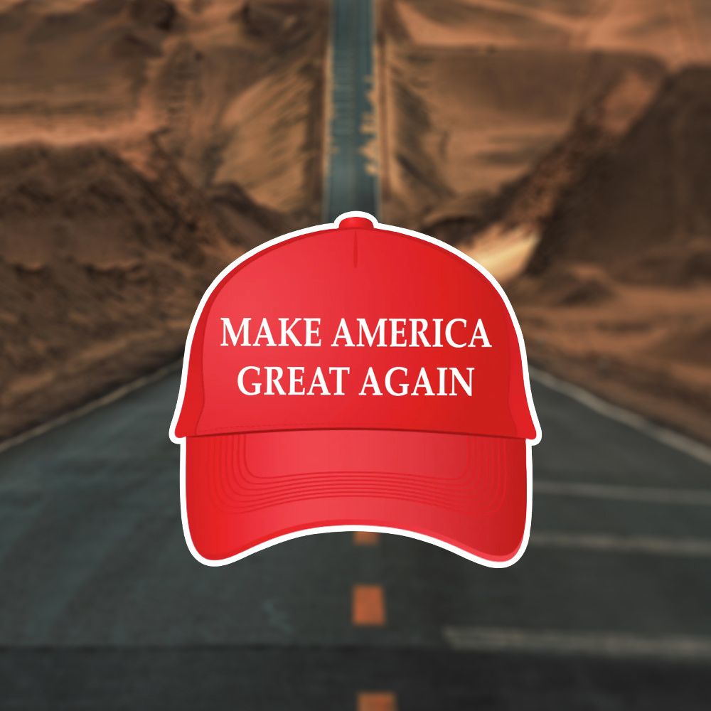 

Maga Make America Great Again Red Hat Funny Vinyl Bumper Sticker