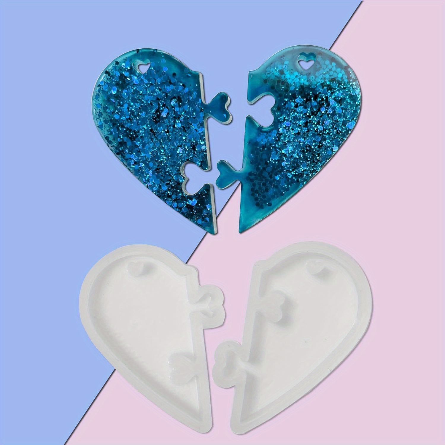 Heart Shape Silicone Mold For Resin Jewelry - 9 Cavity Craft Mold For Keychains