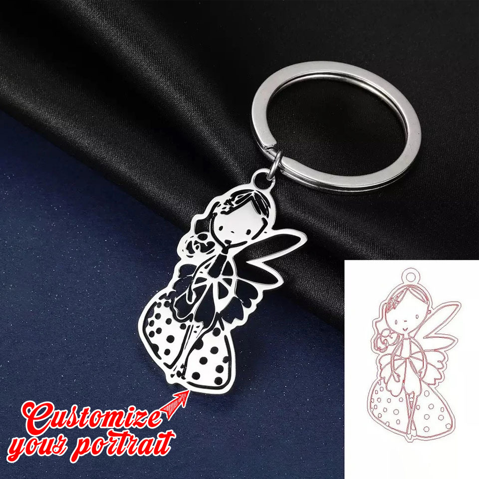 

1pc Personalized Custom Dog Id Tag Drawing Keychain Personalized Art Keyring Custom Jewelry Mother's Day Father's Day Gift