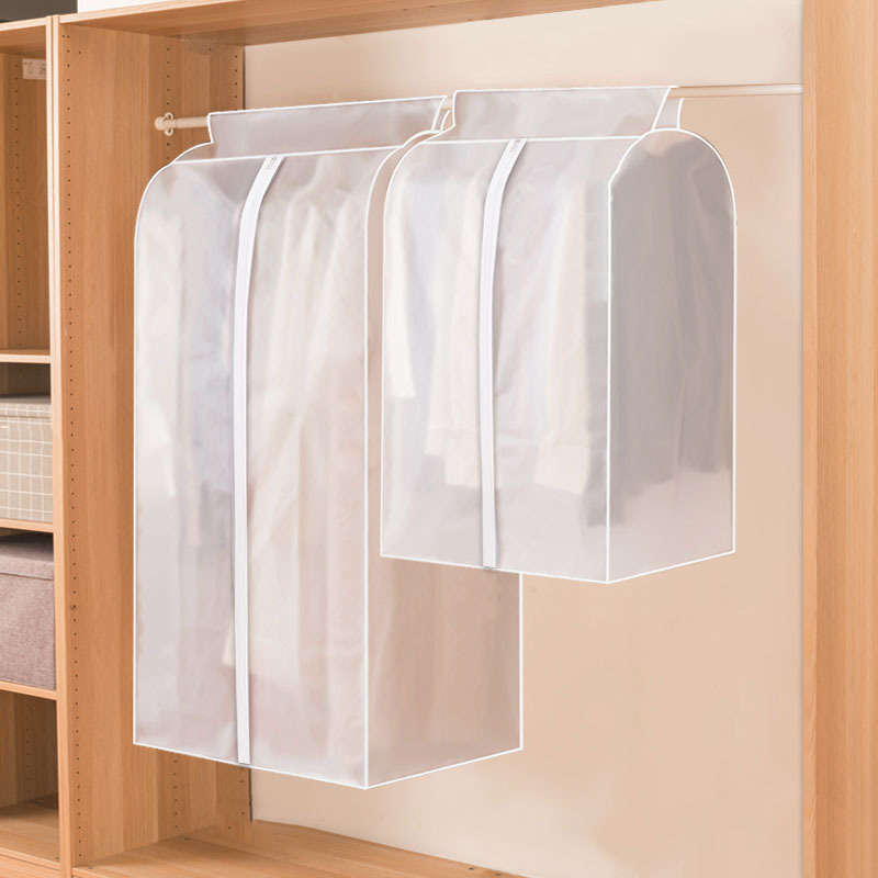 

Thickened Plastic Garment Bag With Large Clear Window, Hanging Clothes Storage Cover For Closet Organization, Premium Durable Clothing Protector, Moisture-proof And Dust-proof