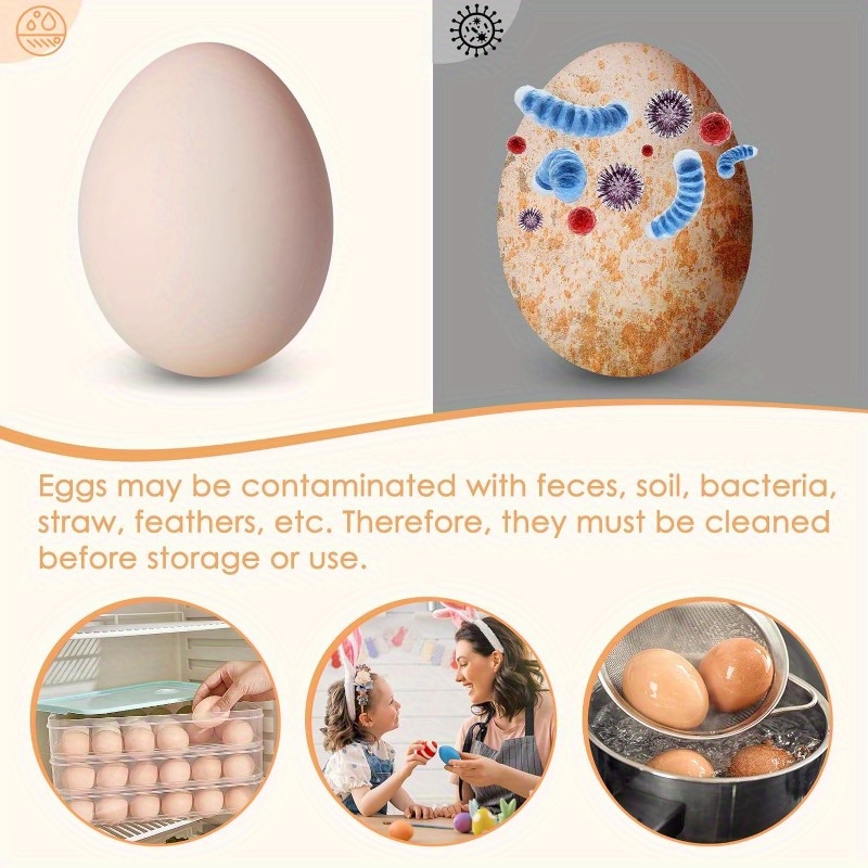 1 2pcs cleaning brush silicone egg shell cleaner brush chicken egg washing scrubber fresh egg cleaning tool kitchen gadget with cute chicken design cleaning tools 4