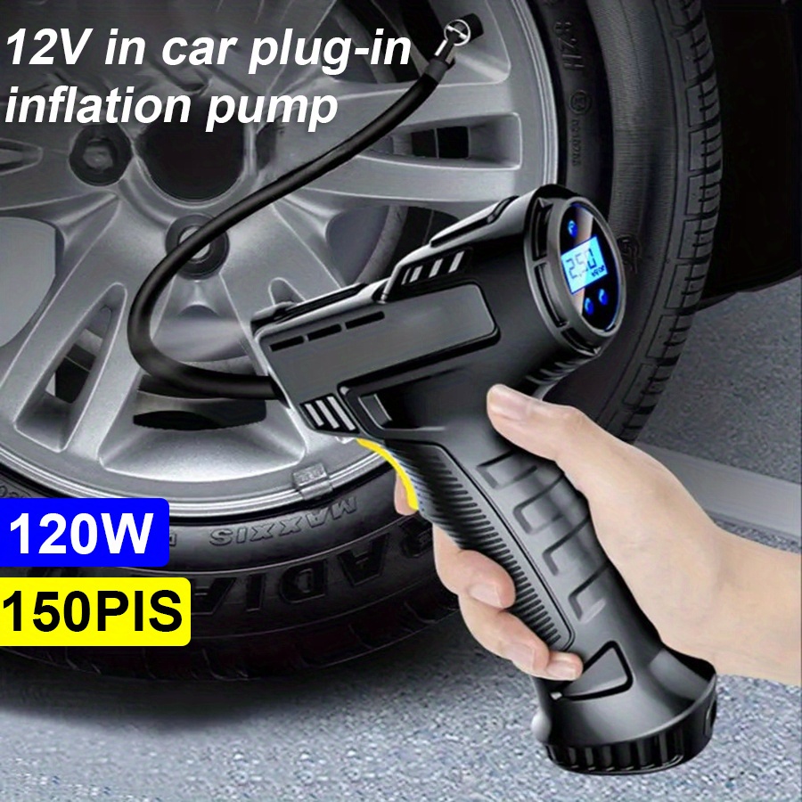 

12v In Car Plug-in Portable Air Compressor Pump, Digital Tire Inflator For Cars, Bicycles & Balls