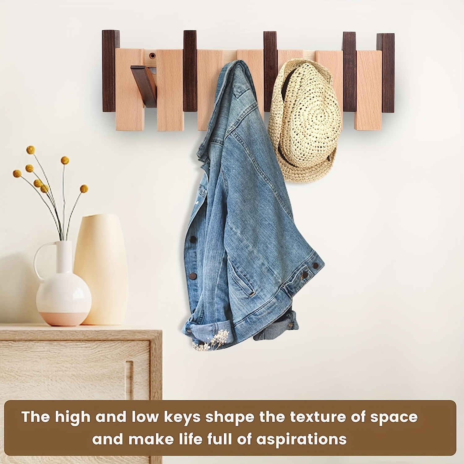 Creative Piano Key Wall Rack Wall Mounted Coat Hook Folding - Temu