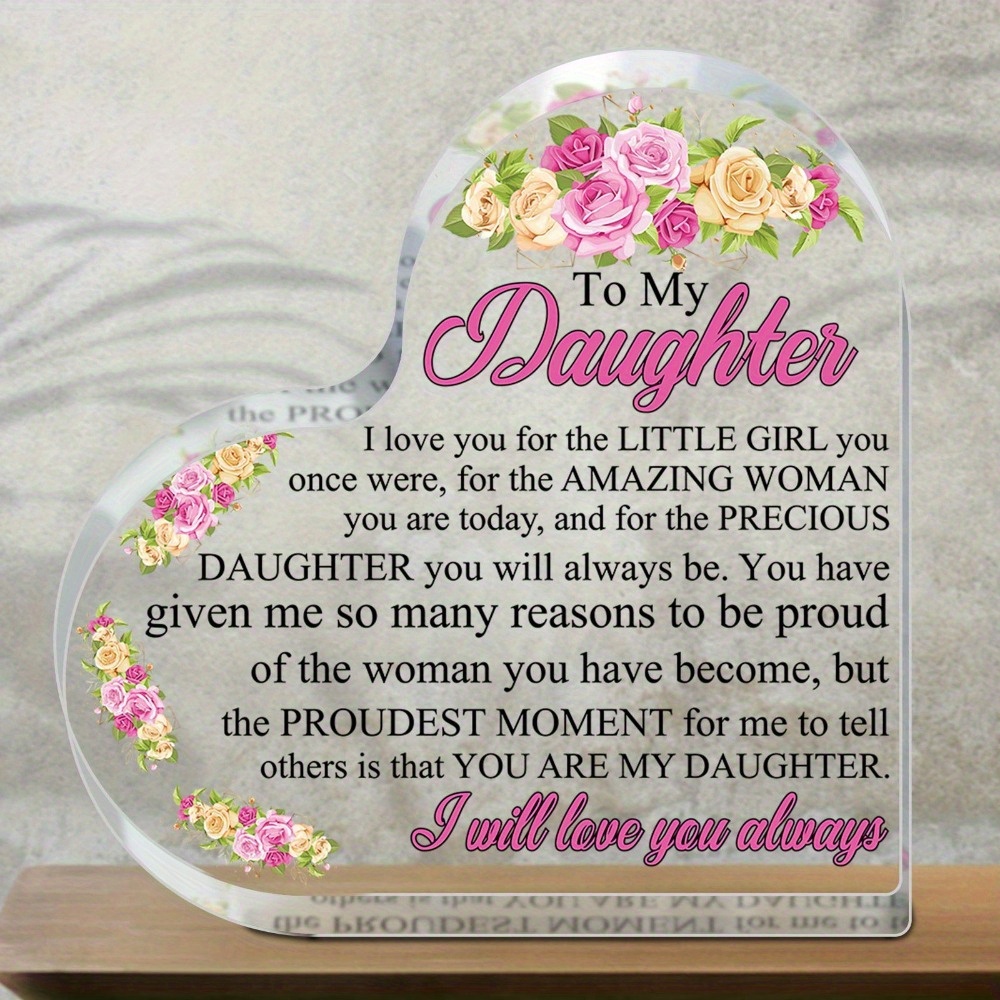 

2d Flat, 2d, 1pc, Acrylic Desk Plaque Gifts For Daughter - You Will Be My Girl - Daughter Gifts From Mom, Dad For Birthda