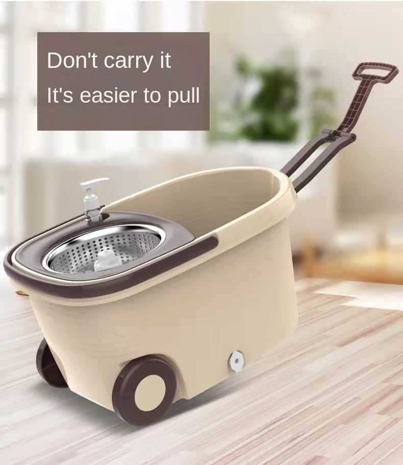 easy   spin mop and bucket set hands free washing   kitchen bathroom living room patio cleaning details 1