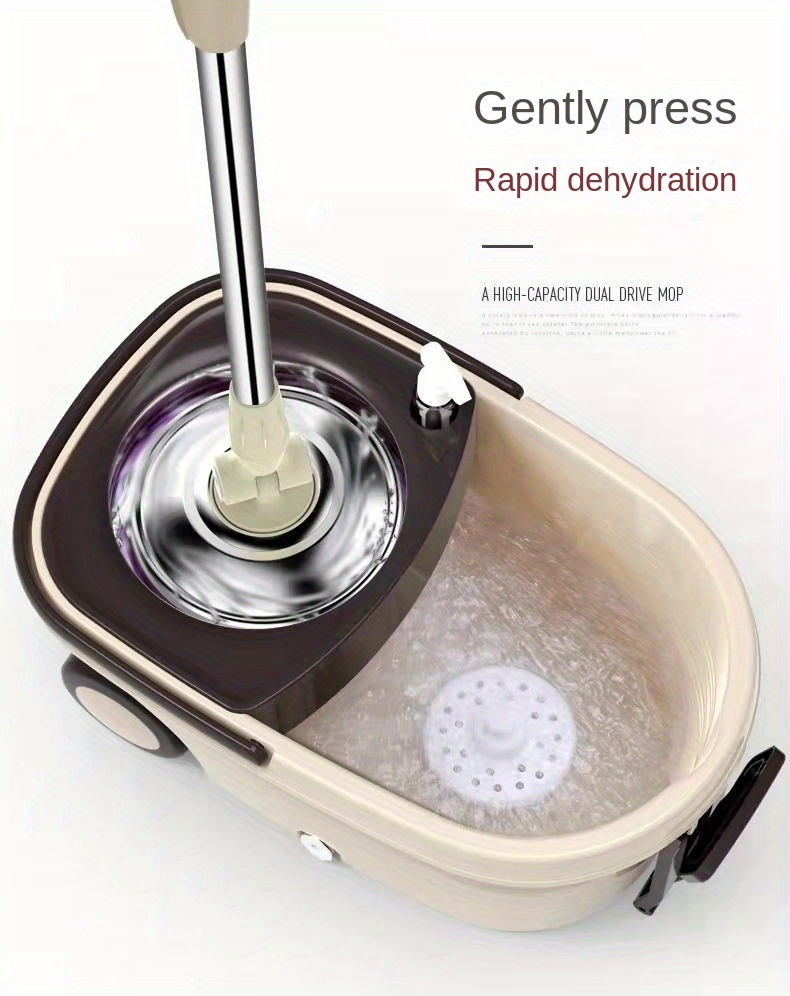 easy   spin mop and bucket set hands free washing   kitchen bathroom living room patio cleaning details 6