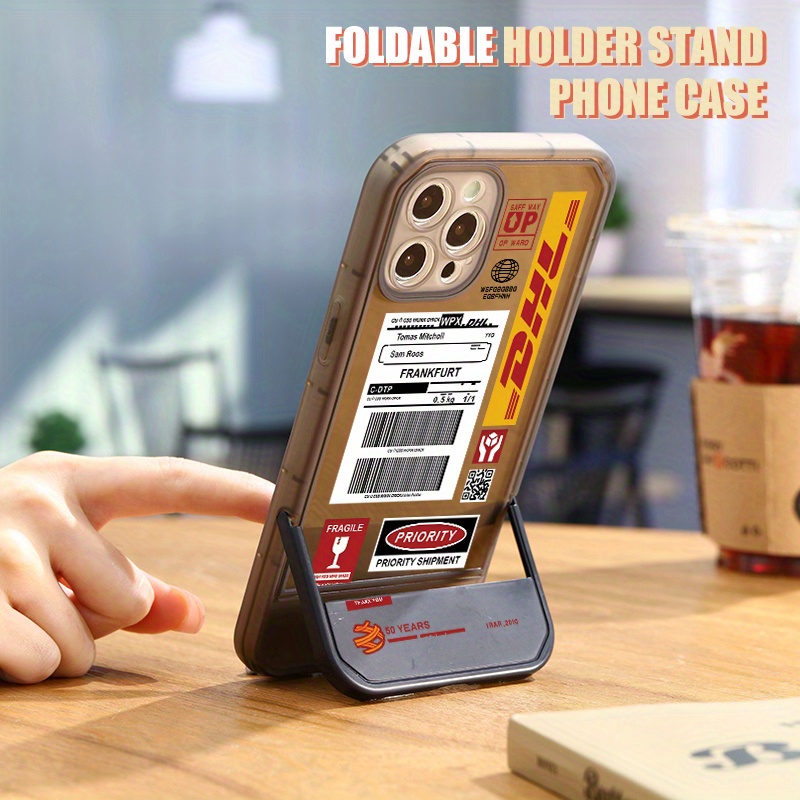 

Foldable Holder Stand Phone Case English Label Graphic Protective Phone Case For Iphone 11/12/13/14/12 Pro Max/11 Pro/14 Pro/15/xs Max/x/xr/7/8/8 Plus, Gift For Birthday, Girlfriend, Boyfriend