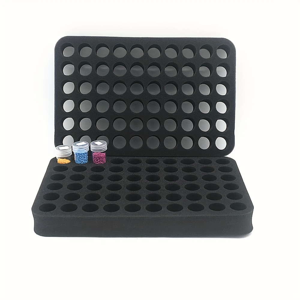 

2pcs/set 60-slot Foam Pad, Holed Diamond Painting Accessories, Rhinestone Container Storage Tool, Storage Accessories