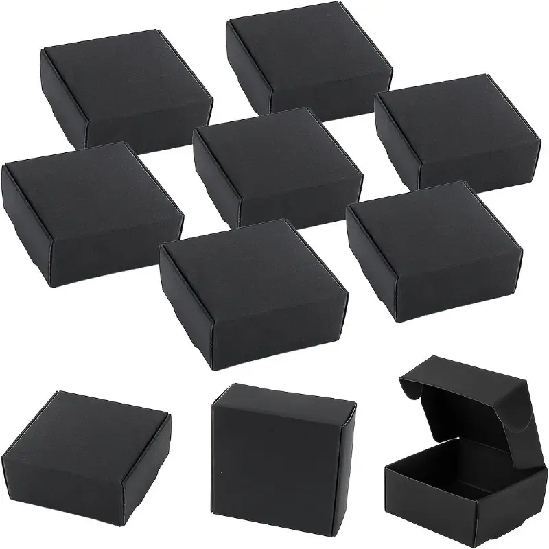 Wertpaket 50 Stück Schwarze Kleine Pappschachteln, 55*55*25mm, Pappschachtel, Mini-Schachtel, Mini-Papierschachtel * Für Ringe, Ohrringe Und * Gegenstände * Dankeschön Geschenkboxen, Partyzubehör