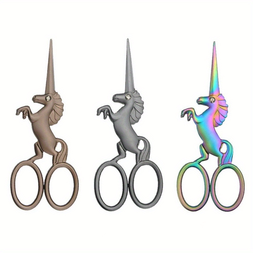 

New Horse Unicorn Type Retro Tassel Scissors Stainless Steel Titanium Tea Art Cross Stitch Handmade Beauty Scissors