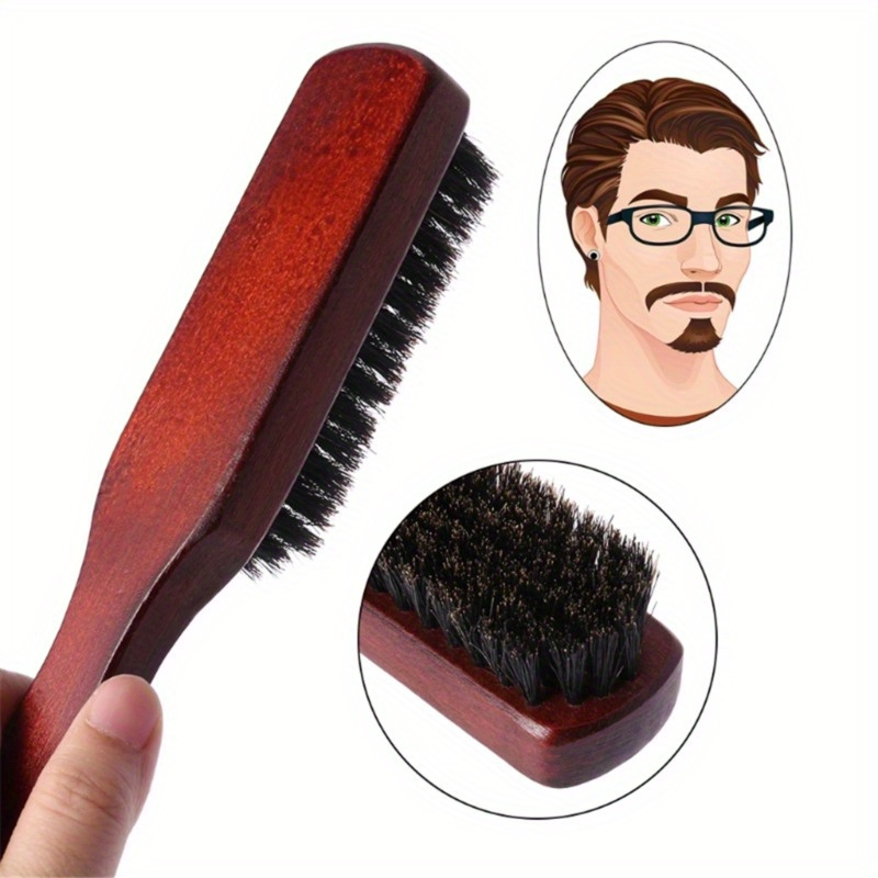 

1pc Bristle Hair Brush, Wooden Straightening & Curling Styling Comb, Professional Hair Care Tool For Personal Grooming