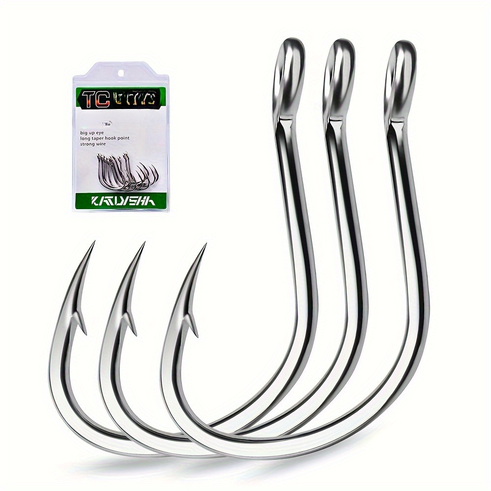 Mixed Size High Carbon Steel Fishing Hooks Barbed Jig Hook - Temu