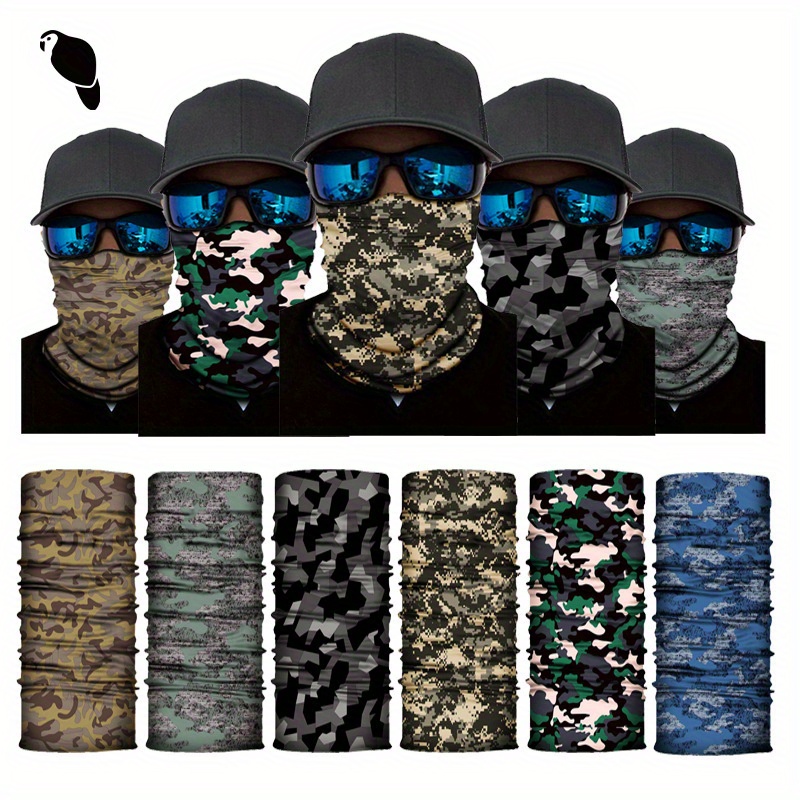 Camo Polyester Seamless Fishing Mask Neck - Temu