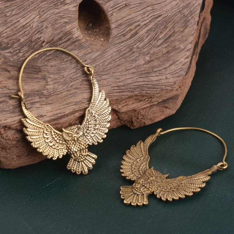 

Vintage Golden & Silvery Earrings Bohemian Jewelry, Hoop Earring, Gift For Women