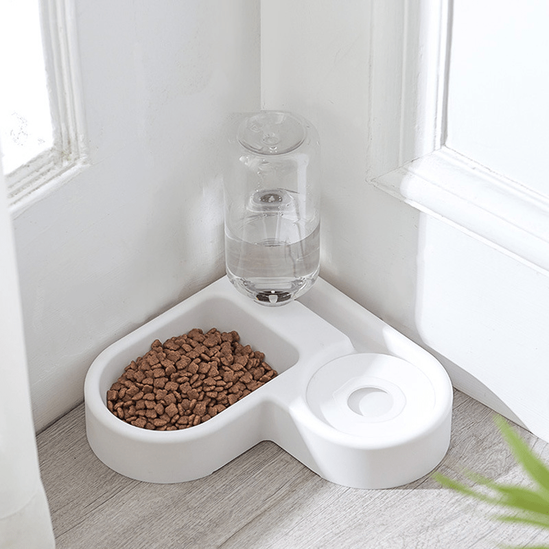 

1pc Automatic Cat Water Fountain And Food Bowl, Convenient Pet Feeder And Water Dispenser For Dogs And Cats