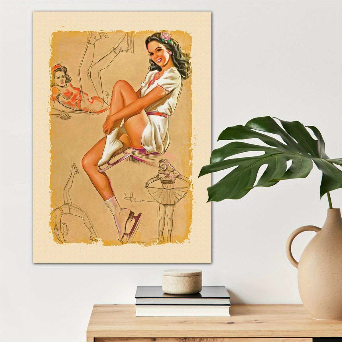 Poster Master Dictionary Art Poster - Retro Pin-Up Girl Print - Fishing Art  - Woman in Blue Skirt Art - Gift for Her, Women - Perfect Decor for Bedroom,  Bathroom, Lake House 