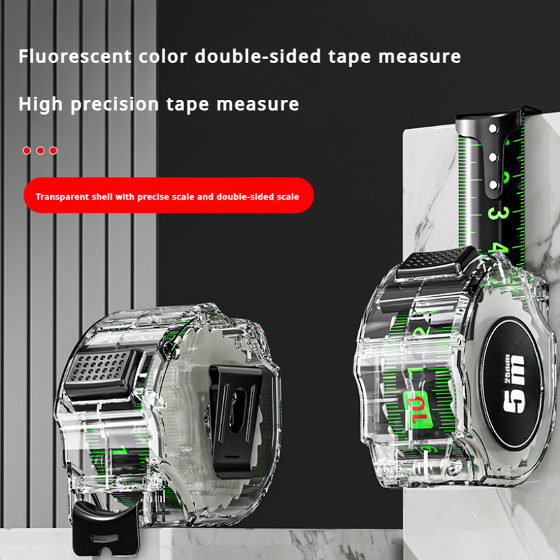 

1pc High Precision Transparent Fluorescent Tape Measure With Tape Measure, Non Reflective, Thickened, And Super Wear-resistant 7.5m/295in/10m/397.8in/5m/196.8in Tape Measure