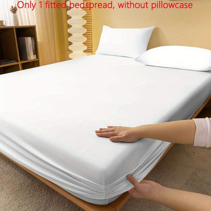 

Brushed Fitted Sheet In Solid Color - Deep Pocket, Machine Washable, Bedroom &