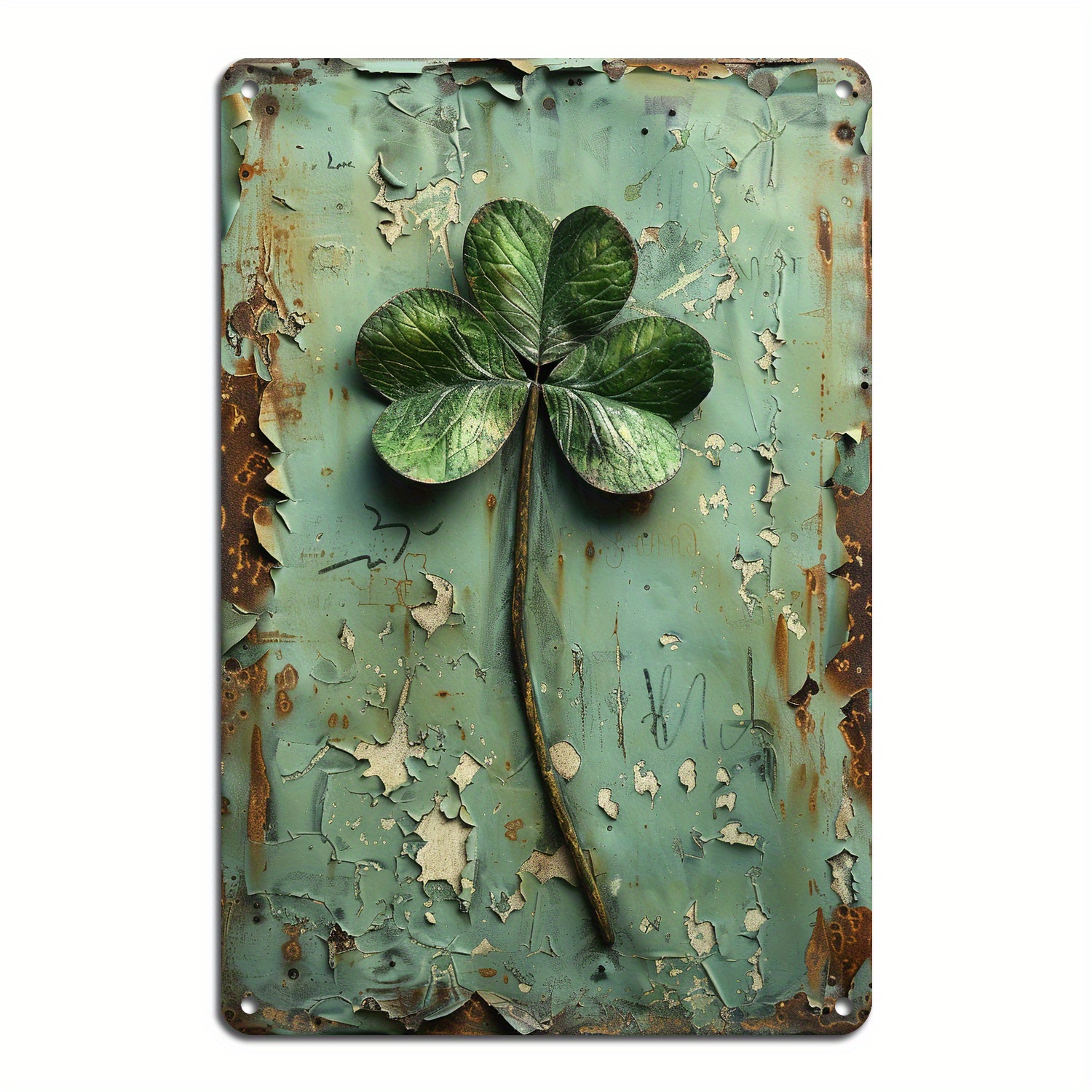 

1pc Wall Art Sign Irish Shamrock 3 4 Leaf Clovers Green Wall Decor Spring Retro Metal Tin Sign Vintage Aluminum Sign For Home Coffee Wall Decor 8x12 Inch