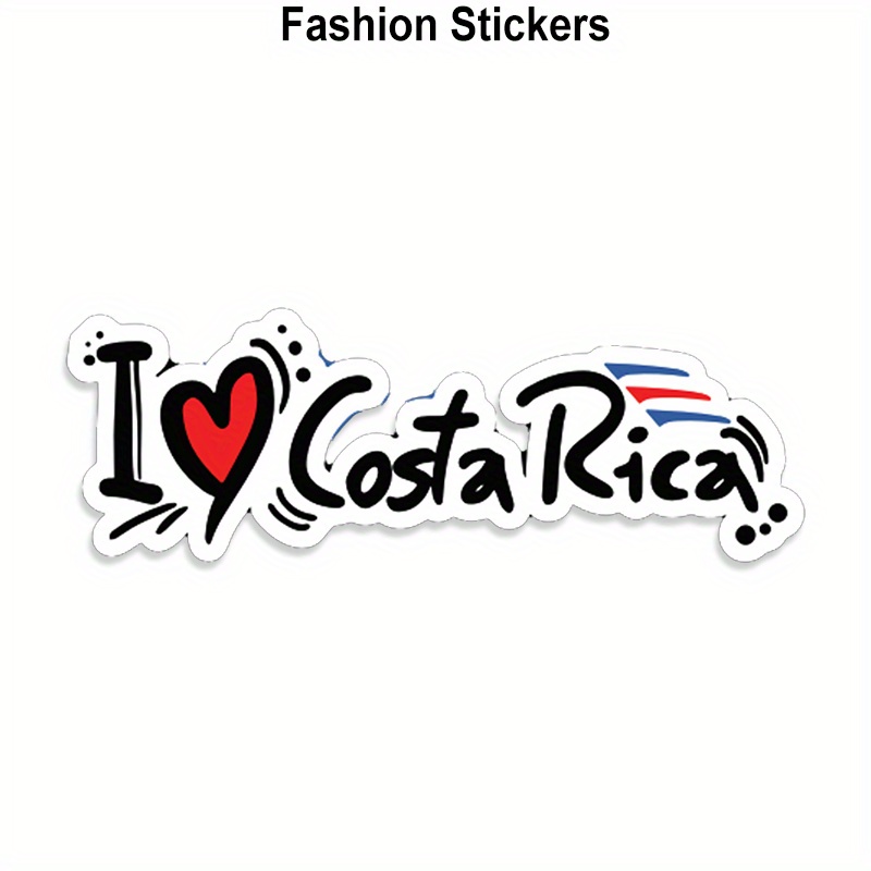 

I Love Rica Flag Slogan Car Stickers For Laptop Water Bottle Car Truck Van Suv Motorcycle Vehicle Paint Window Wall Cup Toolbox Guitar Scooter Decals Auto Accessories