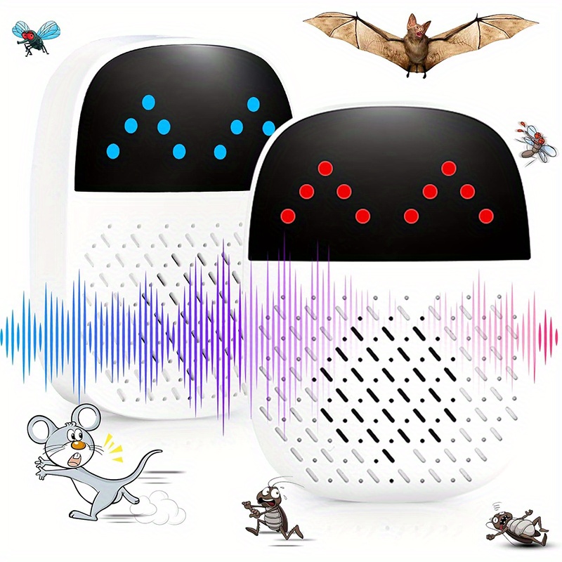 ultrasonic pest repeller plug in mouse repellent indoor repellent mice repellent for house with two modes for spiders flies ants rats roaches details 0