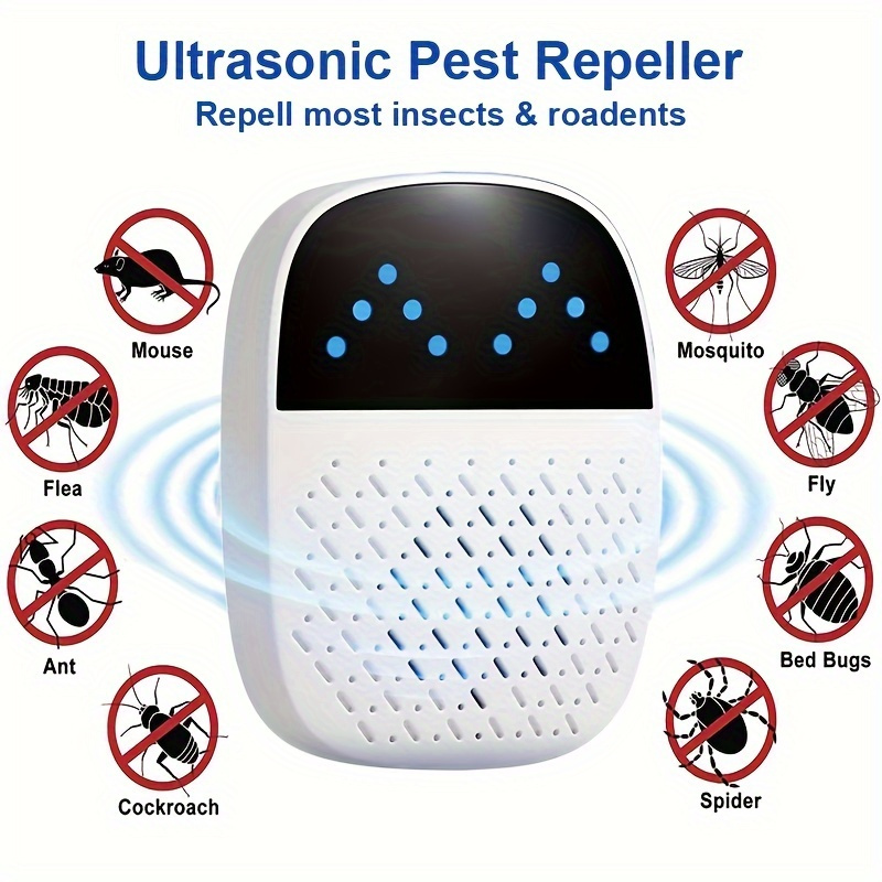 ultrasonic pest repeller plug in mouse repellent indoor repellent mice repellent for house with two modes for spiders flies ants rats roaches details 1