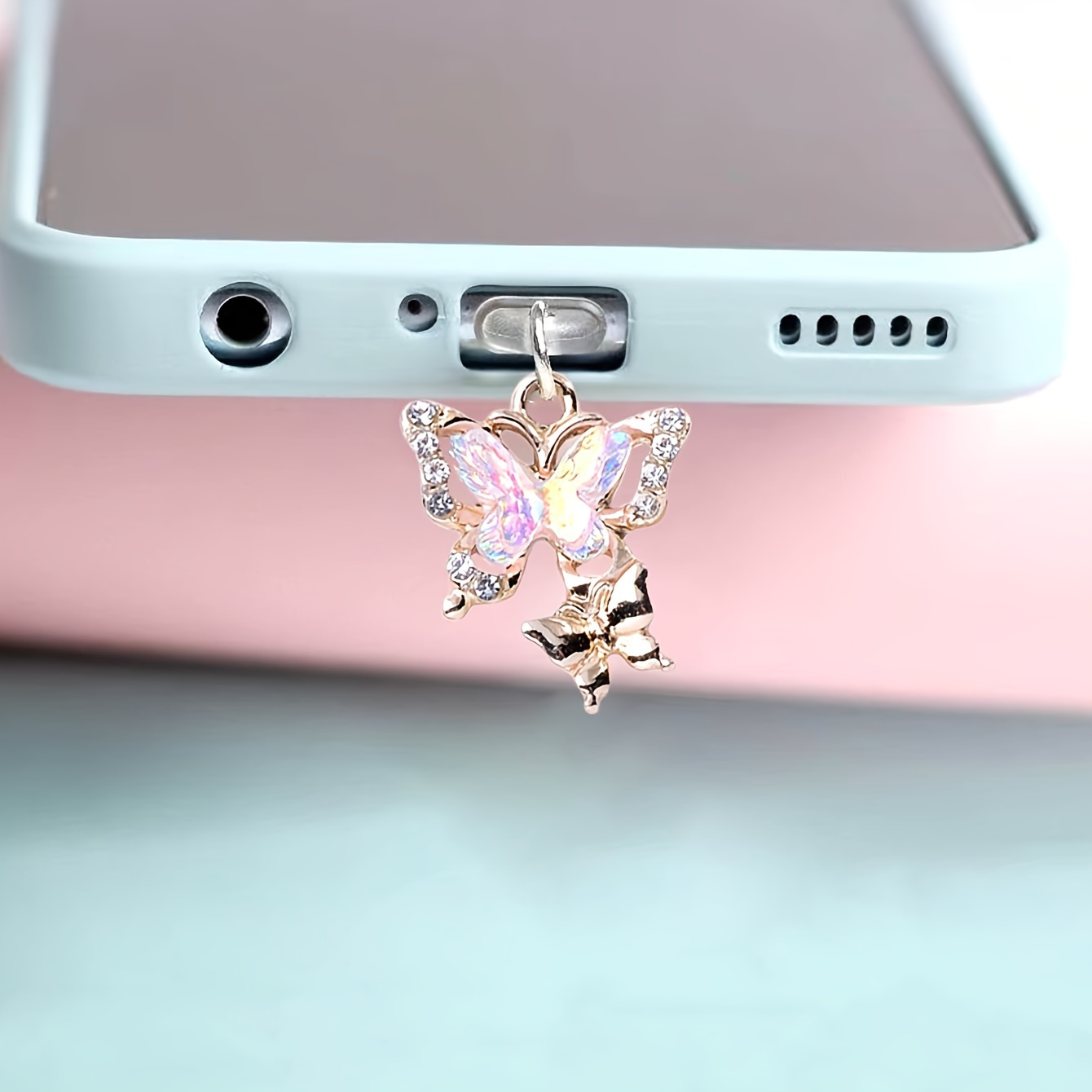 Mobile Phone Dust Plug Alloy Rhinestone Pendant Dust Plug
