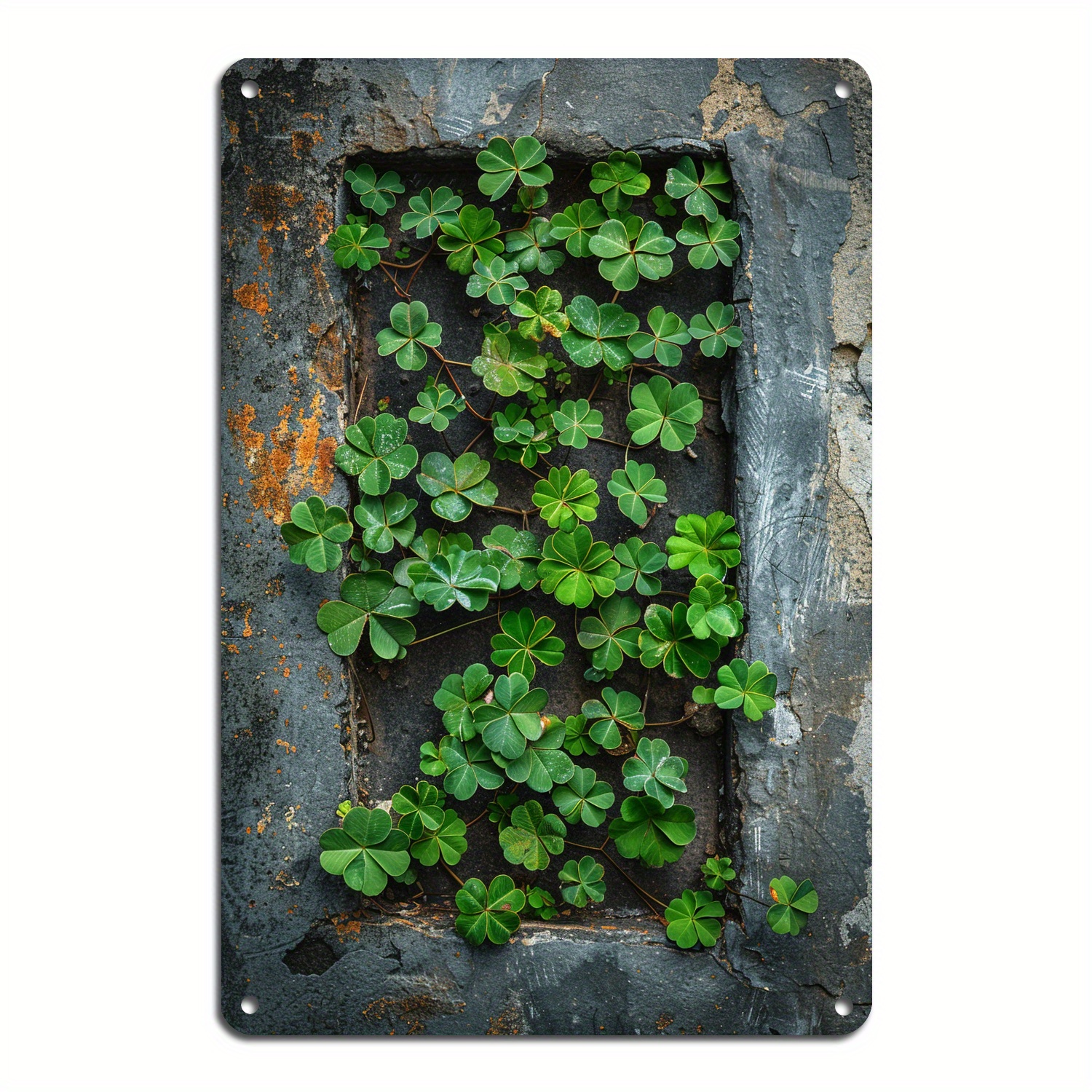 

1pc Funny Green Shamrocks Clovers Lucky Tin Sign For Home Room Yard Garden Vintage Decor 8x12 Inch