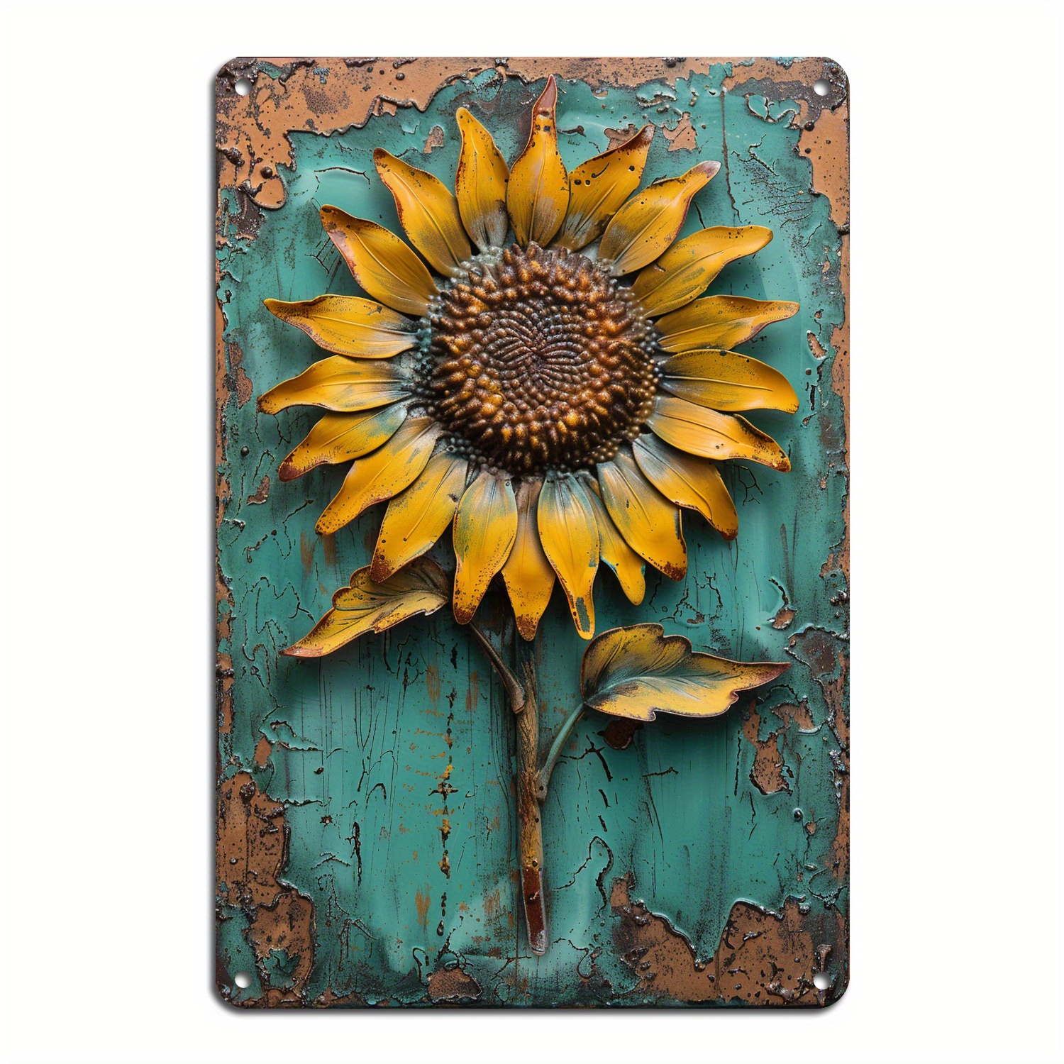 

1pc 8x12inch Cute Sunflower Metal Tin Sign, Vintage Poster Painiting, For Home Kitchen Dining Room Bedroom Garden Bathroom Garage Hotel Office Bakery Decor