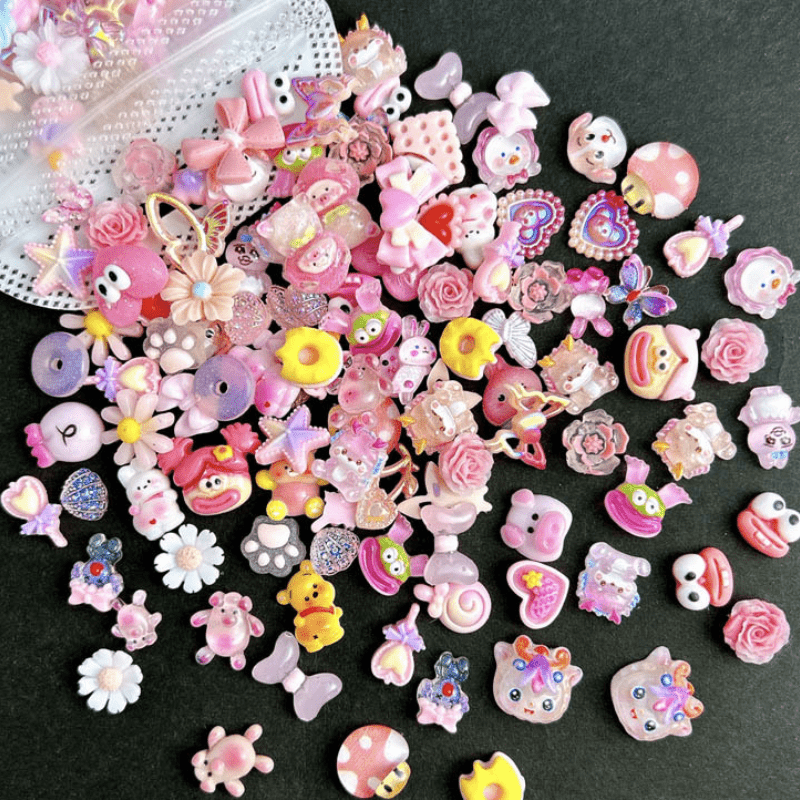 

30pcs Mixed Style Nail Charms, Cute Cartoon Nail Art Accessories,nail Art Supplies For Women And Girls,nail Art Jewelry