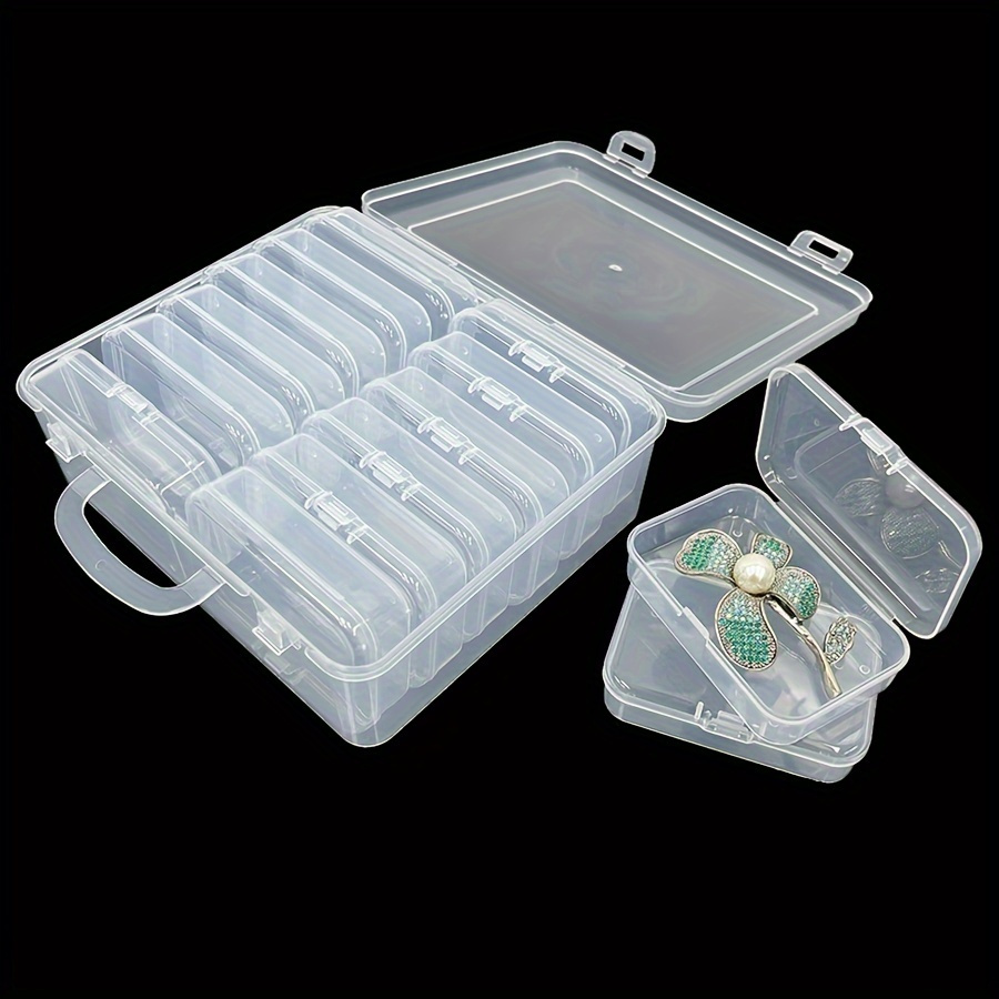 

1 Set, 12-grid Plastic Storage Box, Clear Craft Organizer Case Container, Portable Multifunctional Finishing Box For Jewelry, Beads, Parts, Nail Art & Small Accessories