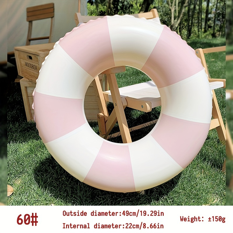 1pc Swimming Ring, Vintage Striped Pattern PVC Floating Ring, Swimming Pool Beach Party Supplies